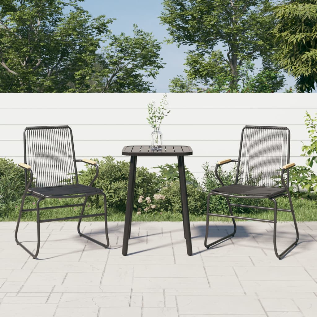 Garden Chairs 2 pcs Black 58x59x85.5 cm PVC Rattan - Millennium Furniture