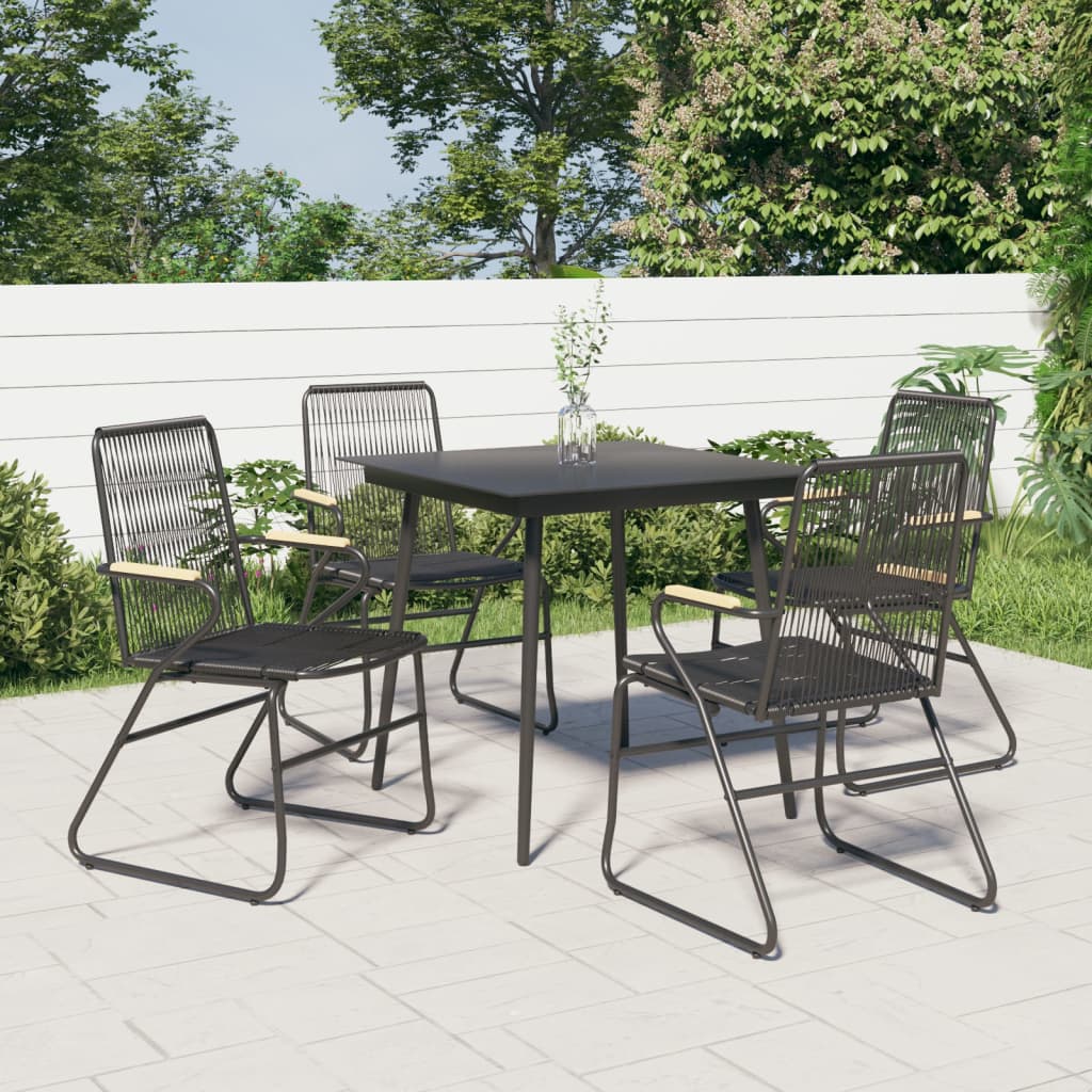 Garden Chairs 4 pcs Black 58x59x85.5 cm PVC Rattan - Unbeatable Bargains
