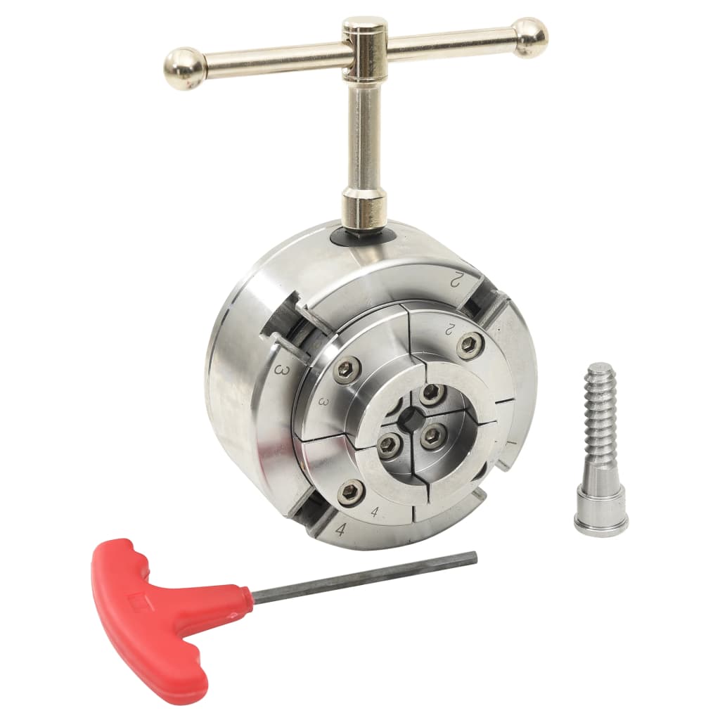 4 Jaw Wood Chuck with M33 Connection Steel Silver 96 mm - Design Hut