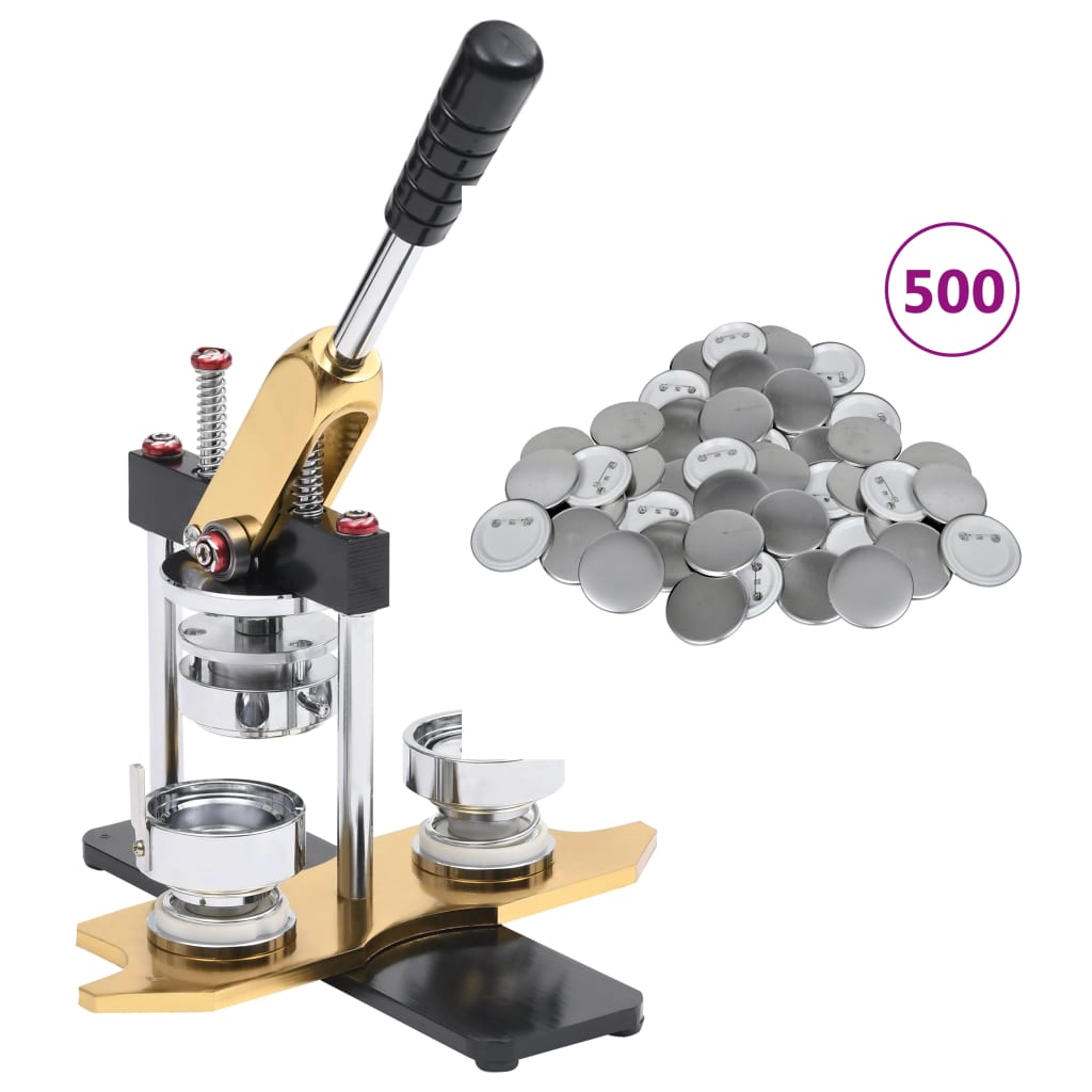 Badge Maker with 500 pcs Pinback Button Parts 44mm Rotate Punch - The Home Maker