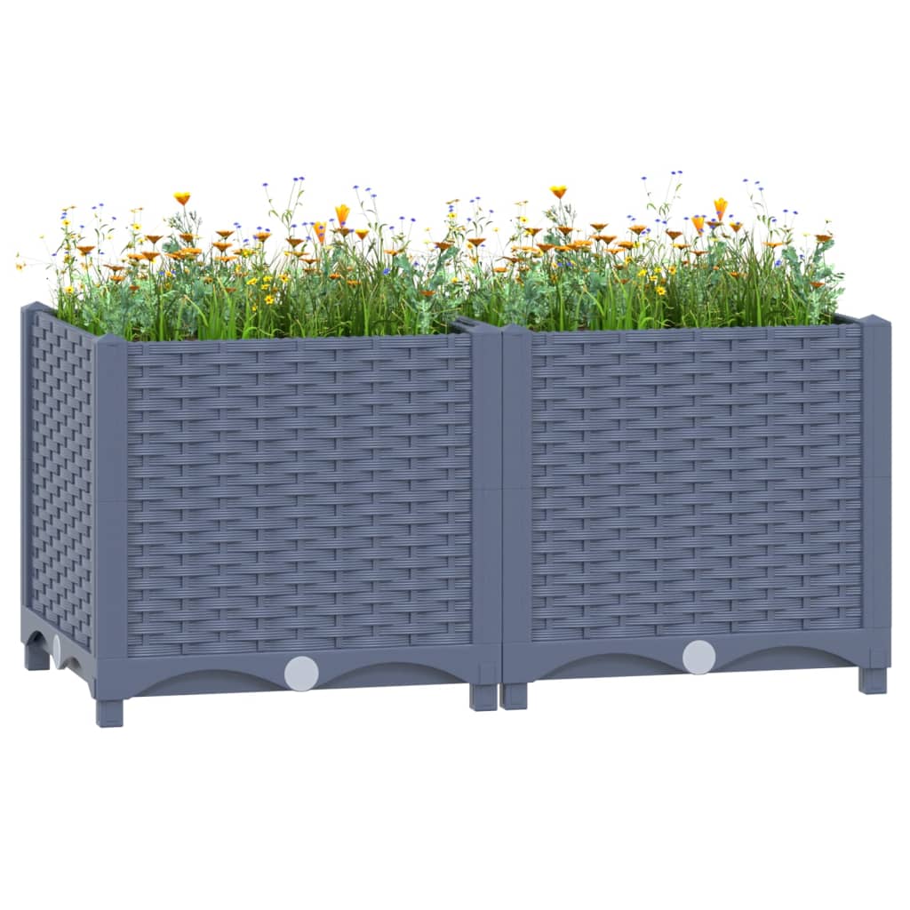 Raised Bed 80x40x38 cm Polypropylene - Decor Base