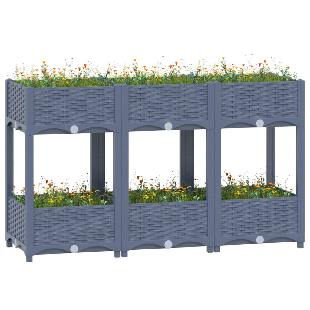 Raised Bed 120x40x71 cm Polypropylene - Design Hut
