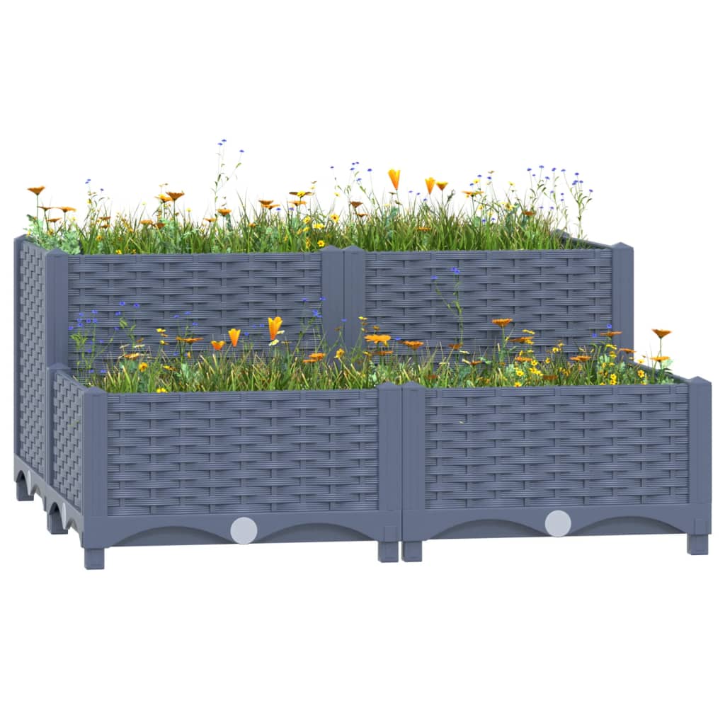 Raised Bed 80x80x38 cm Polypropylene - Decor Base