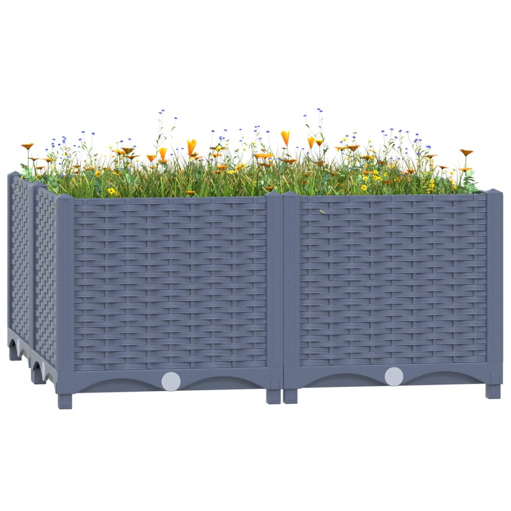 Raised Bed 80x80x38 cm Polypropylene - Design Hut