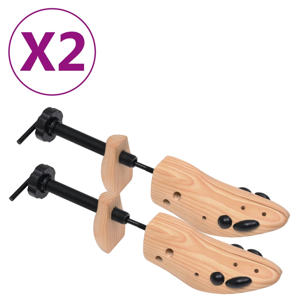 Shoe Trees 2 Pairs Size 41-46 Solid Pine Wood - Design Hut