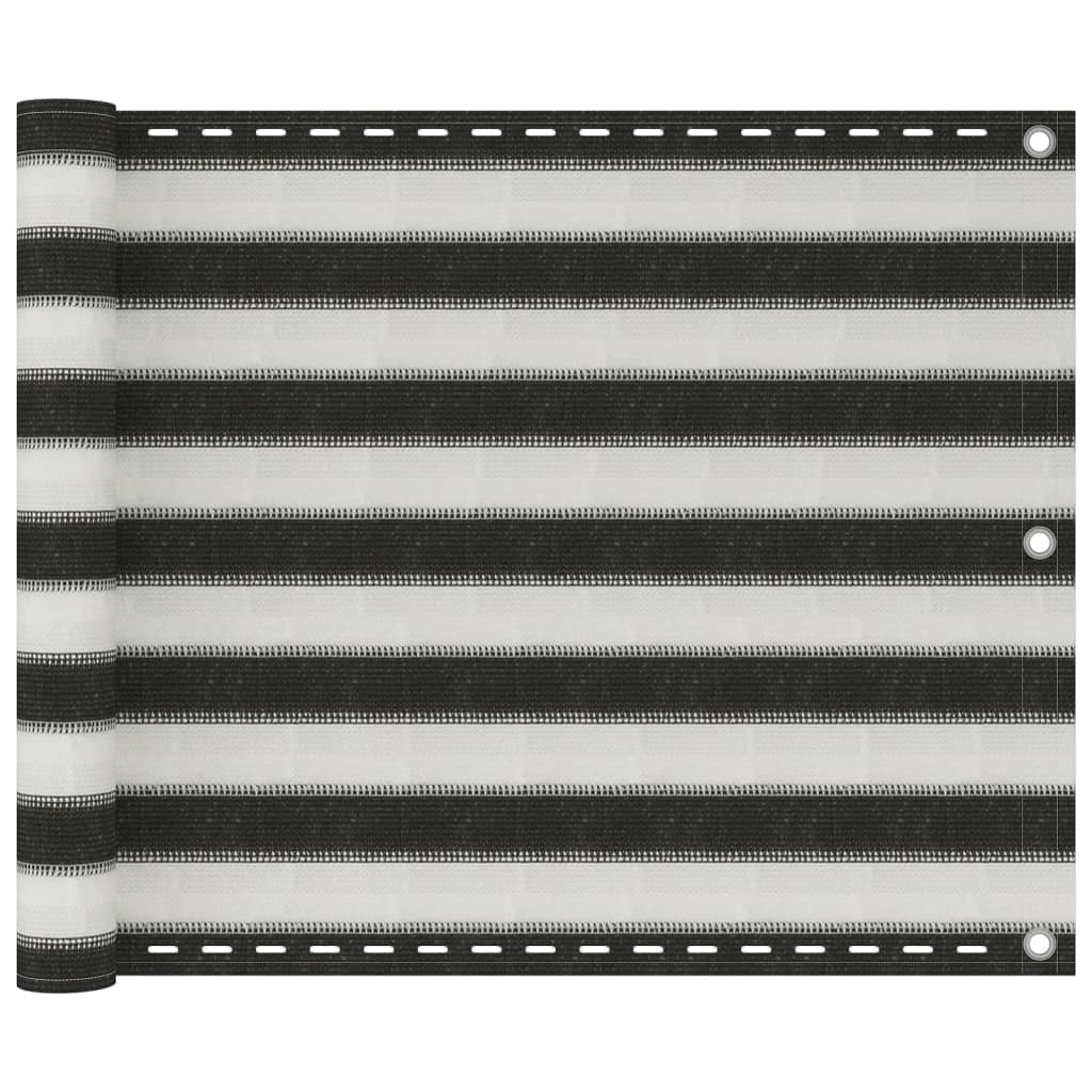 Balcony Screen HDPE 75x300 cm Anthracite and White - Unbeatable Bargains