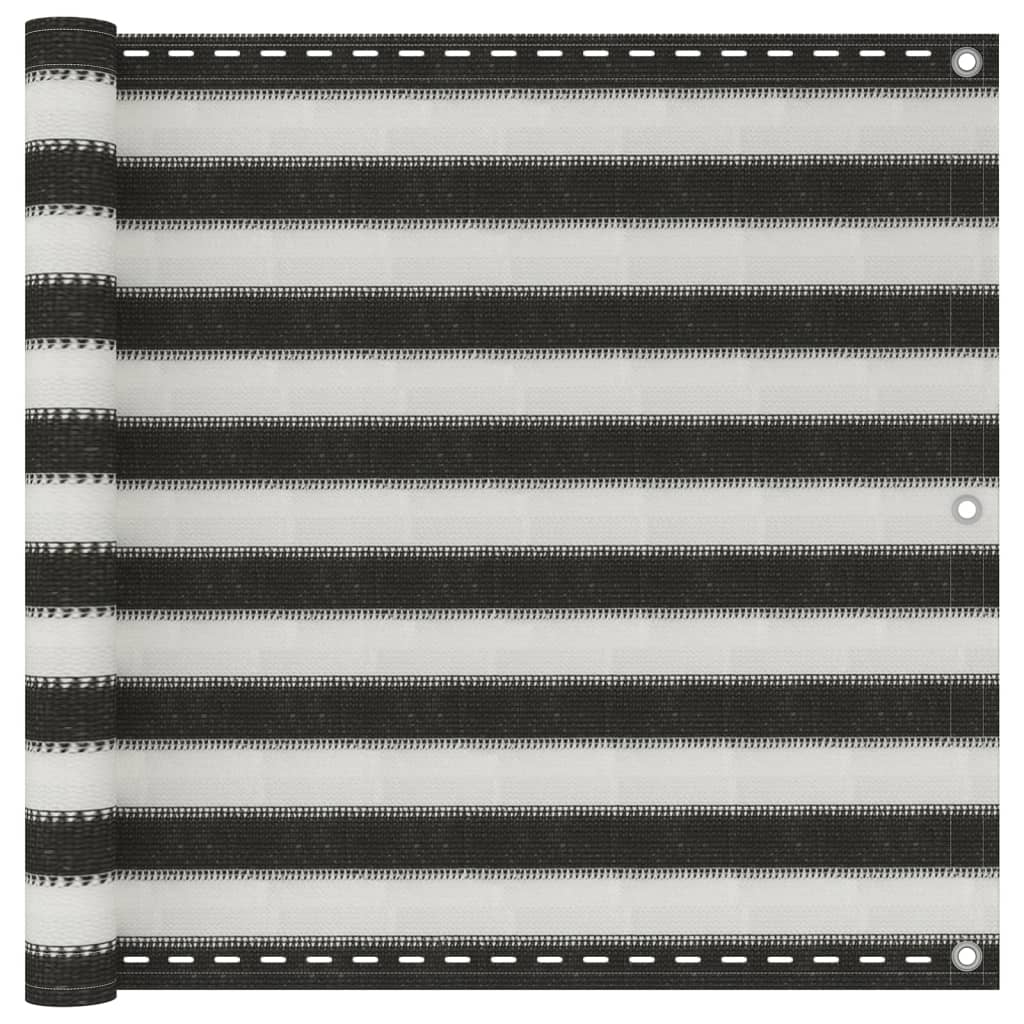 Balcony Screen HDPE 90x500 cm Anthracite and White - Decor Base