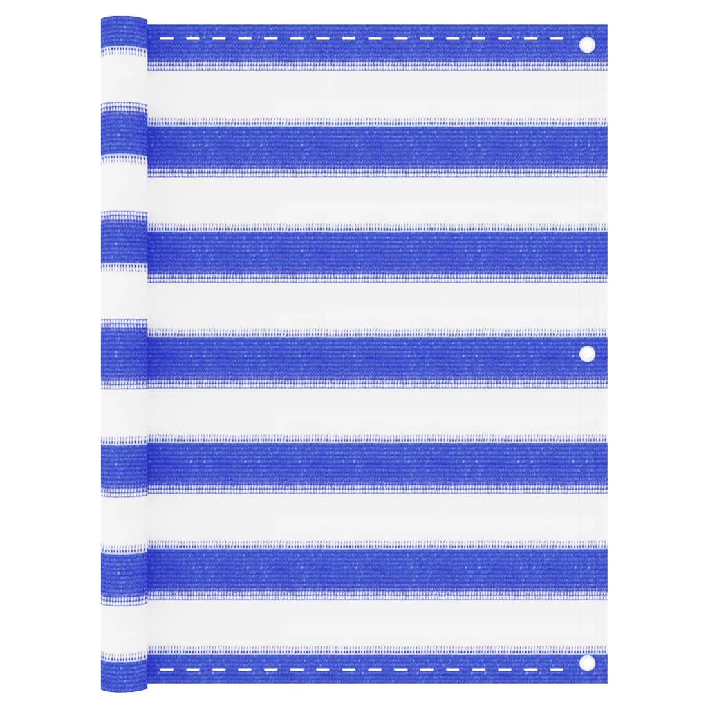 Balcony Screen Blue and White 75x500 cm HDPE - R and M Furniture