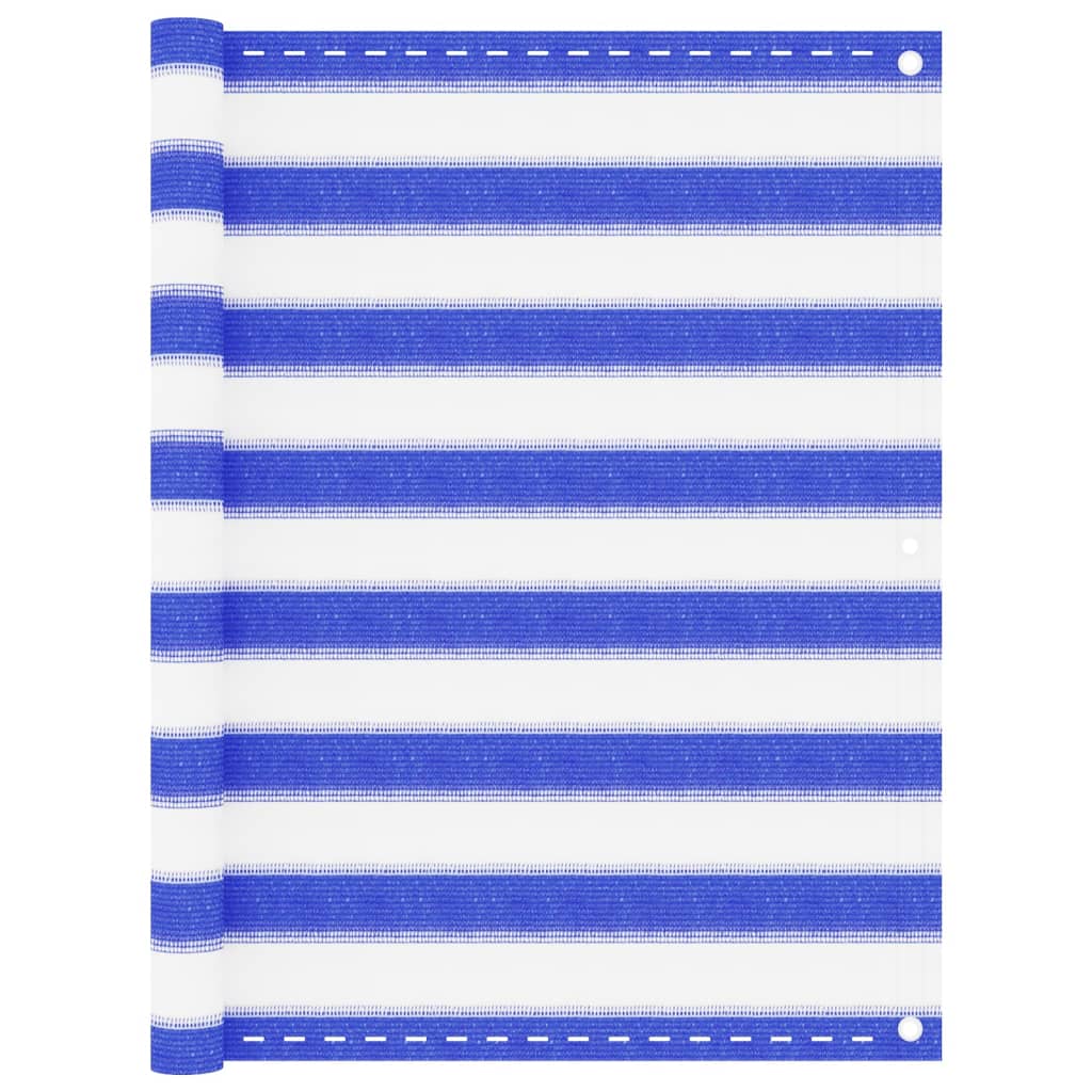 Balcony Screen Blue and White 90x300 cm HDPE - Unbeatable Bargains
