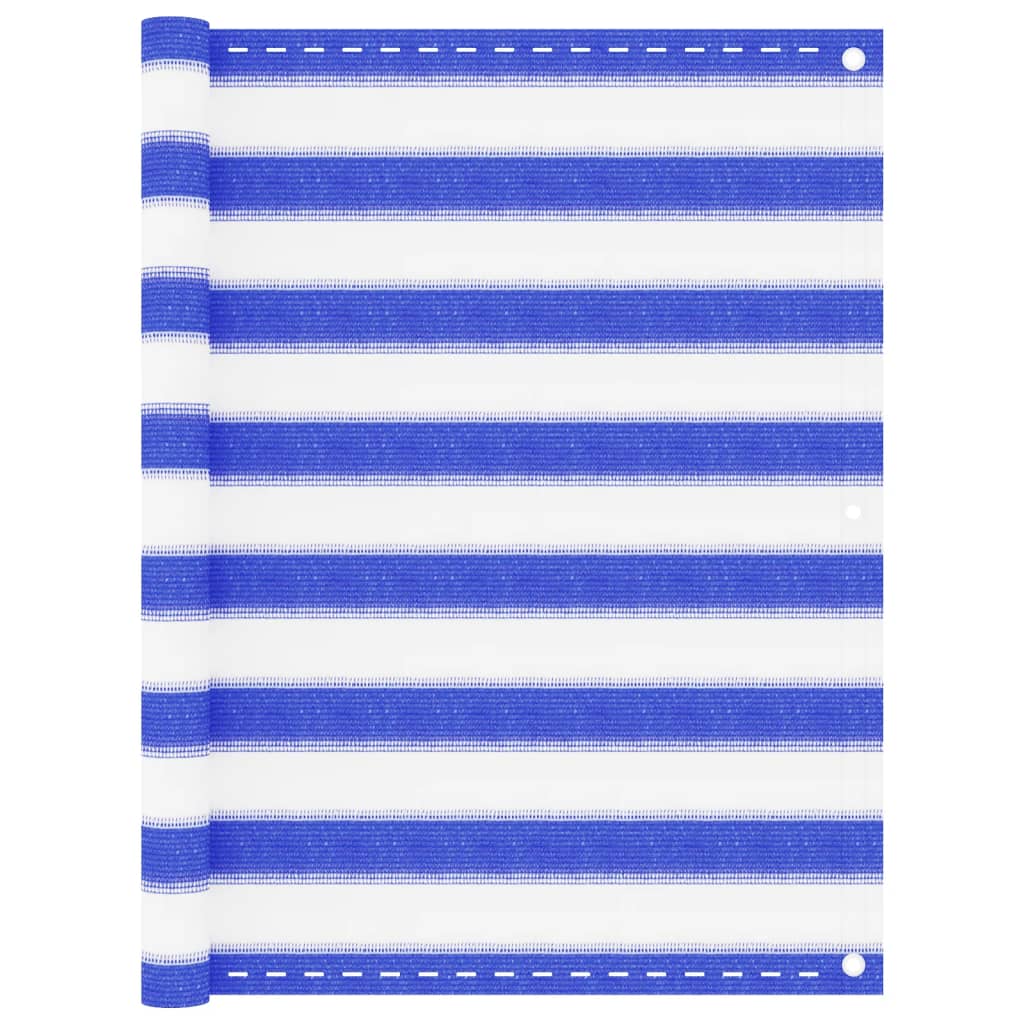 Balcony Screen Blue and White 90x400 cm HDPE - Brittle & Co