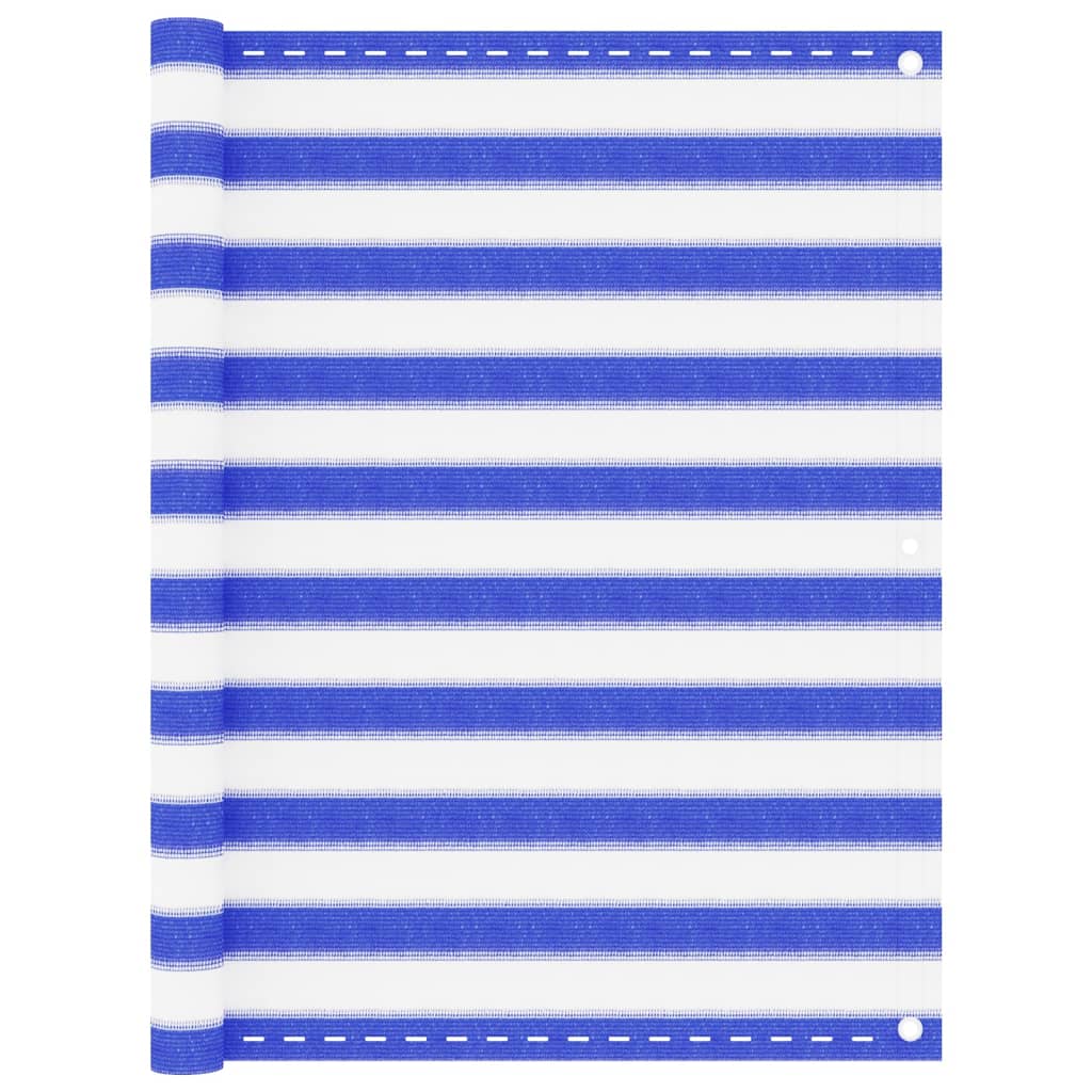 Balcony Screen Blue and White 120x400 cm HDPE - Design Hut