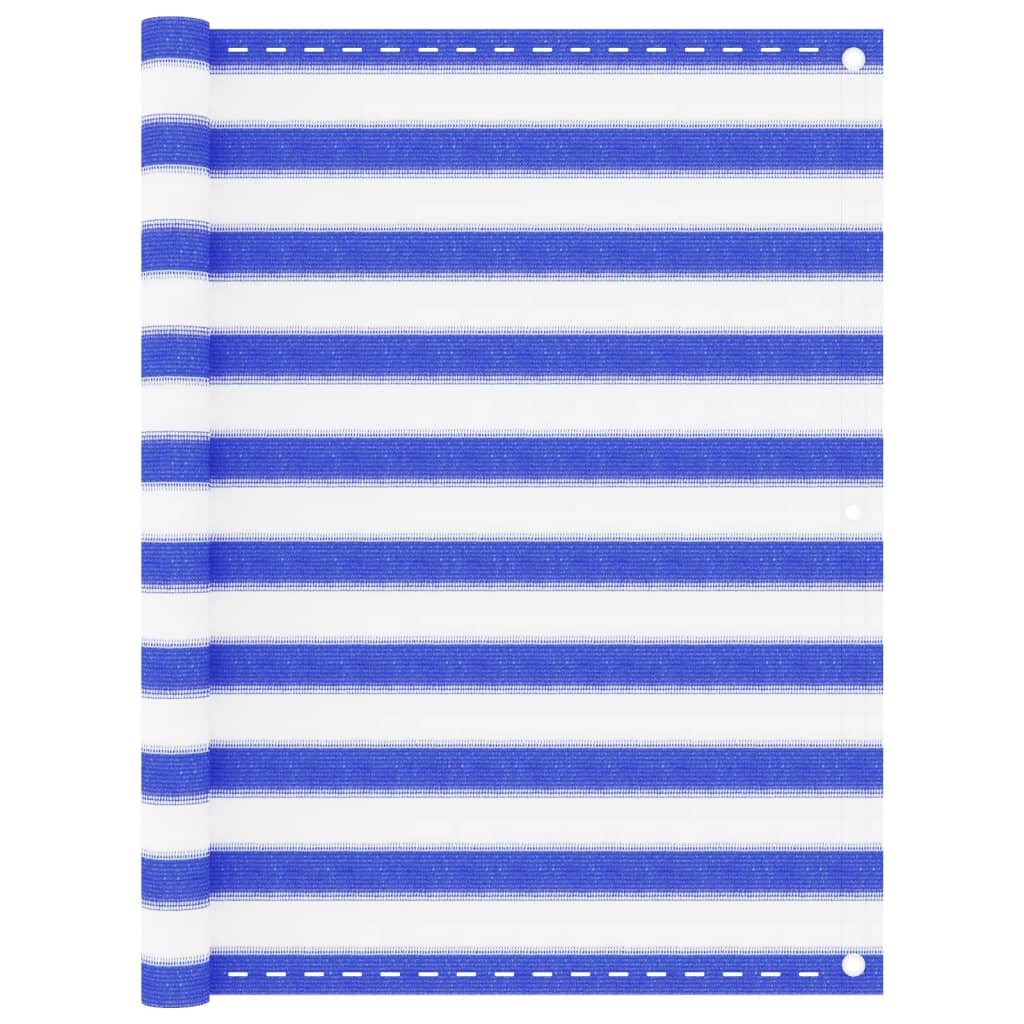 Balcony Screen Blue and White 120x500 cm HDPE - Decor Base