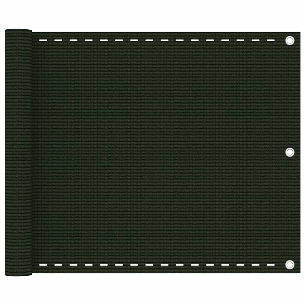 Balcony Screen Dark Green 75x500 cm HDPE - Decor Base
