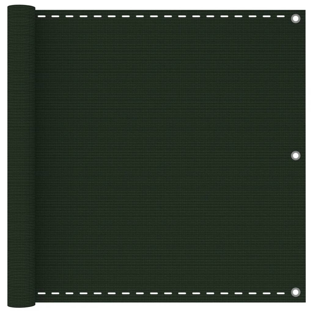 Balcony Screen Dark Green 90x300 cm HDPE - Decor Base