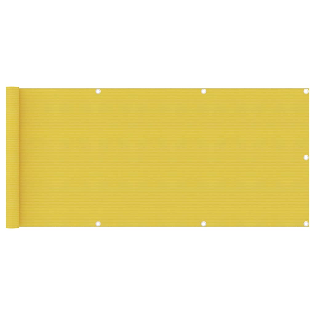 Balcony Screen Yellow 75x400 cm HDPE - Decor Base