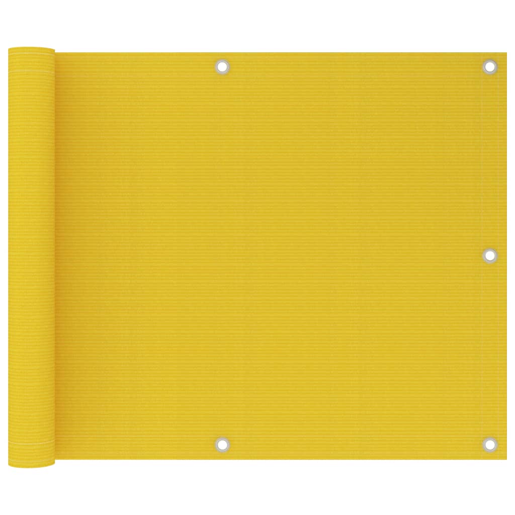 Balcony Screen Yellow 75x600 cm HDPE - R and M Furniture