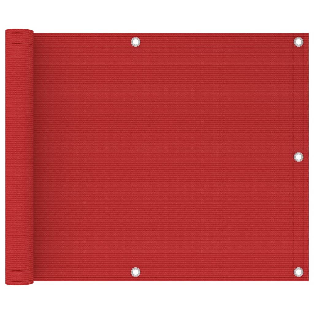 Balcony Screen Red 75x300 cm HDPE - Decor Base