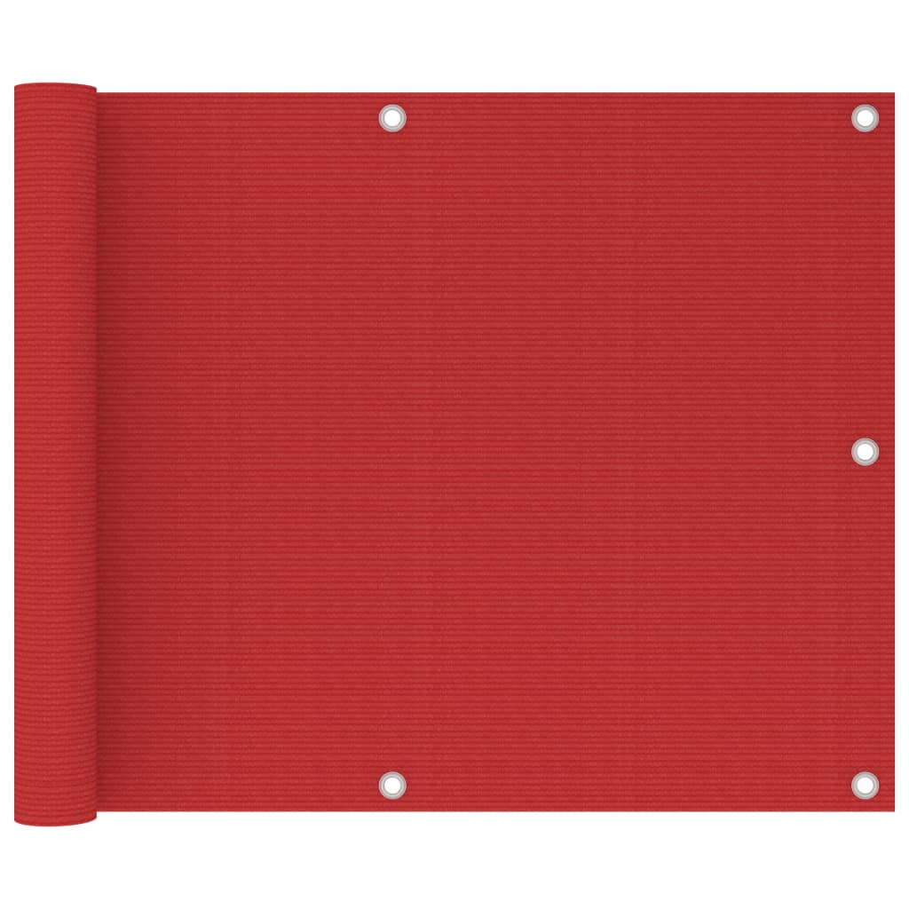 Balcony Screen Red 75x600 cm HDPE - Unbeatable Bargains