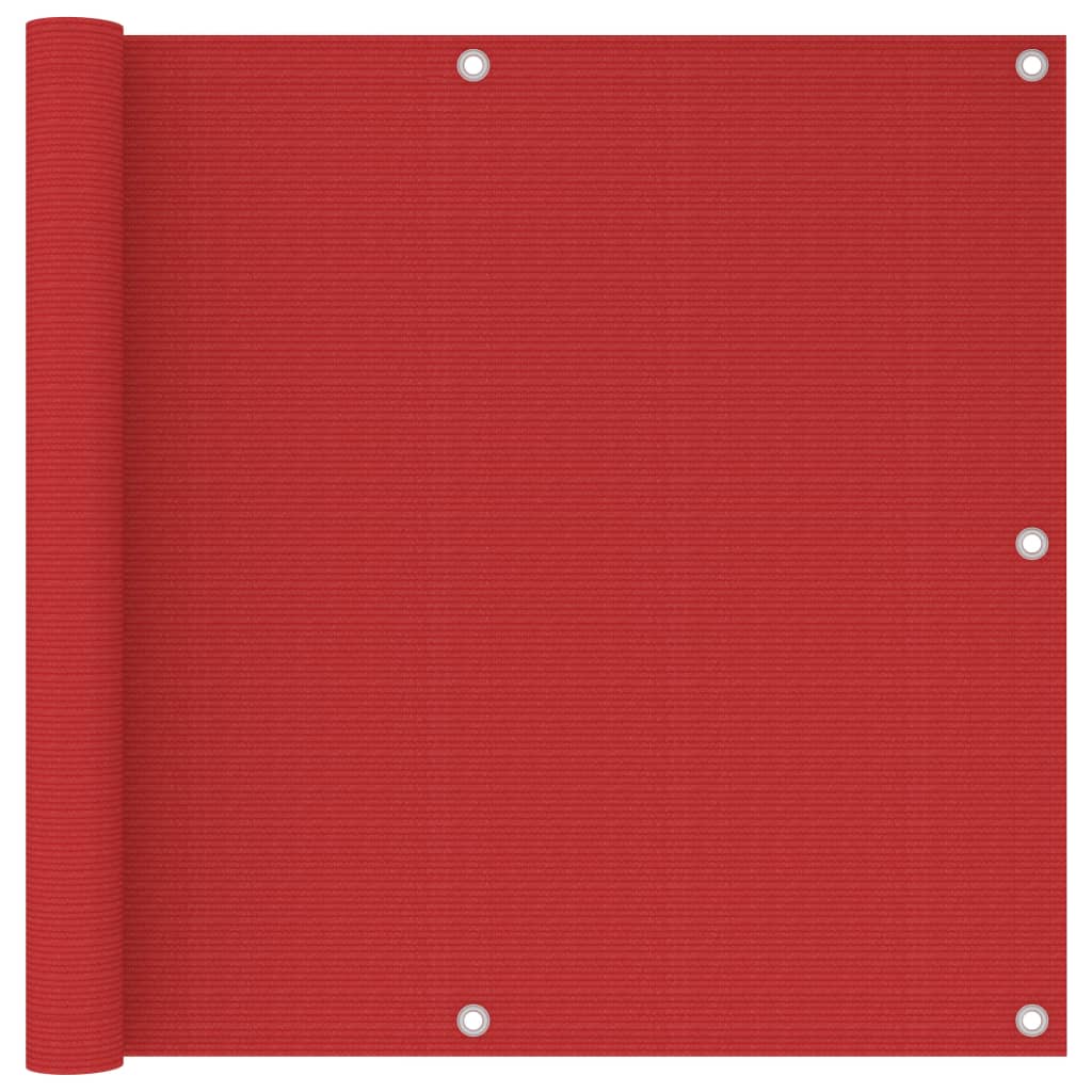 Balcony Screen Red 90x300 cm HDPE - Style and Chic