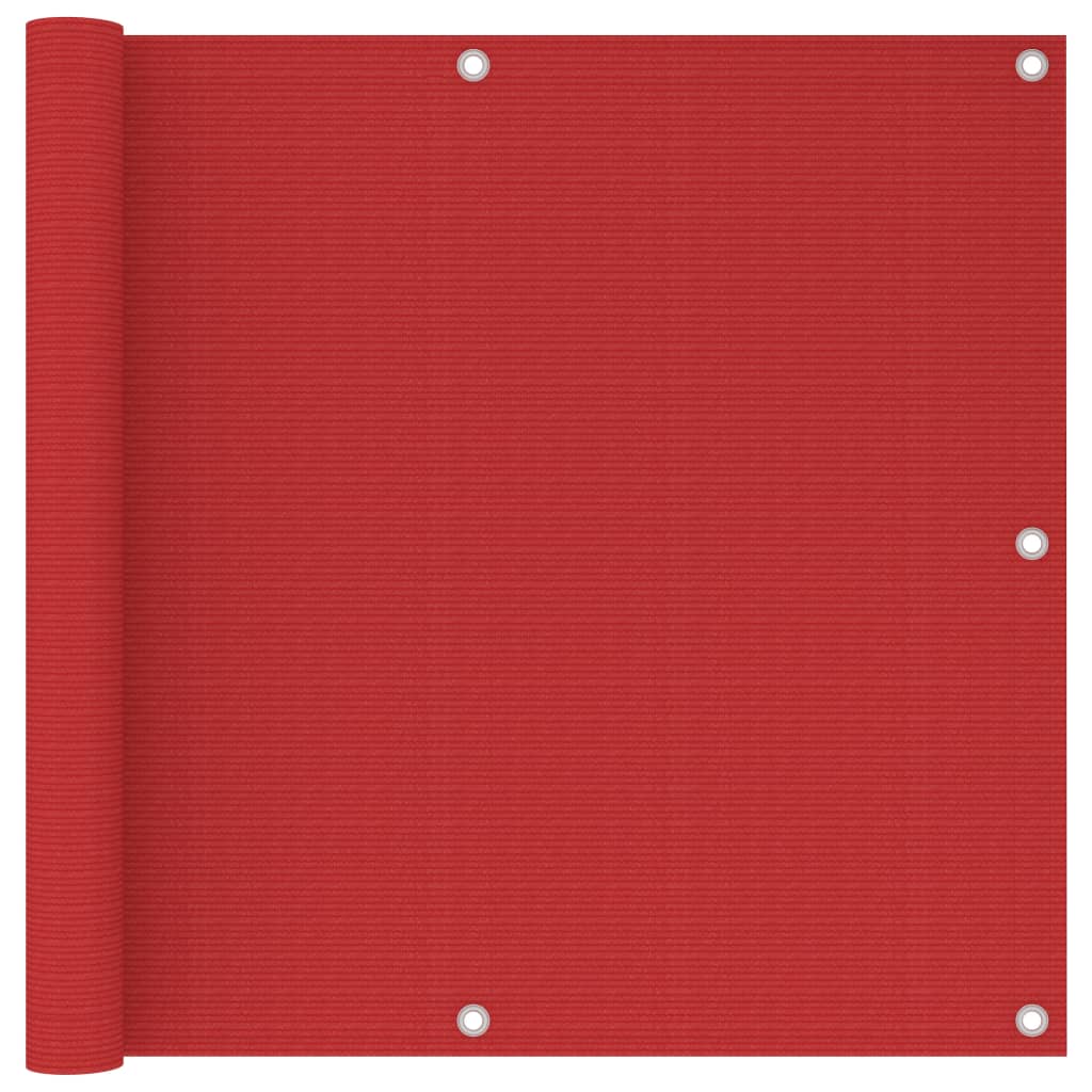 Balcony Screen Red 90x500 cm HDPE - Decor Base