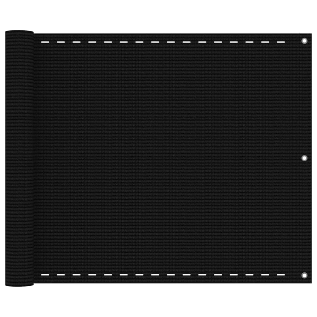 Balcony Screen Black 75x400 cm HDPE - Design Hut
