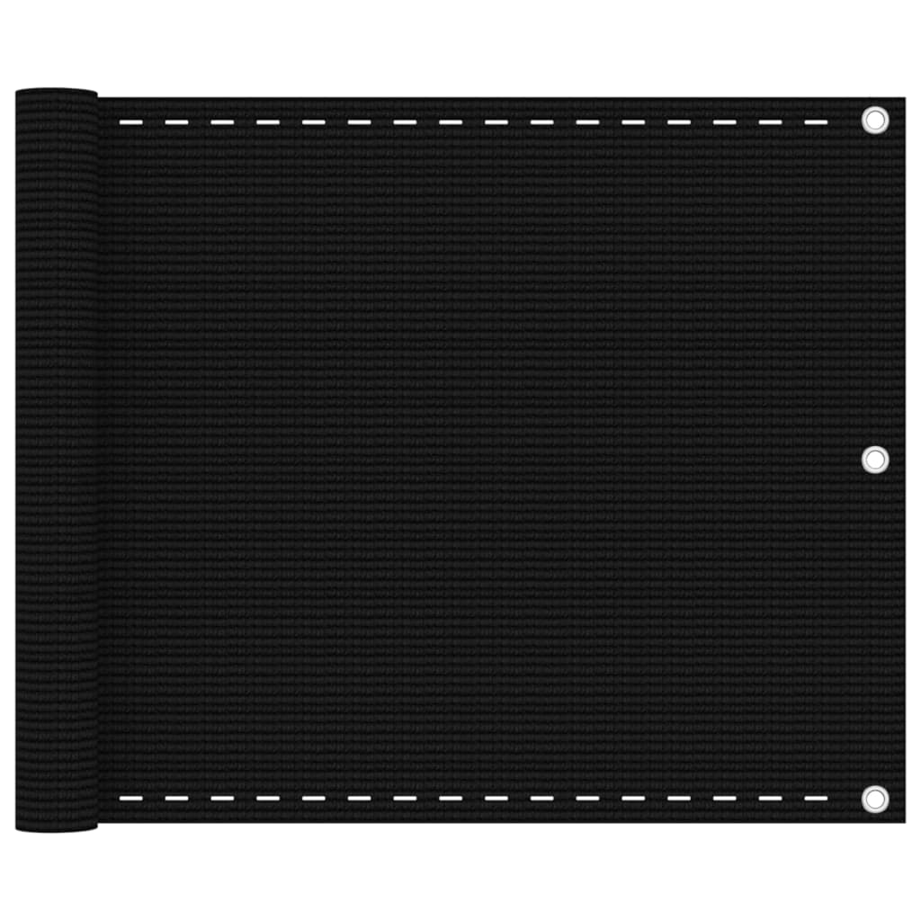 Balcony Screen Black 75x500 cm HDPE - Unbeatable Bargains