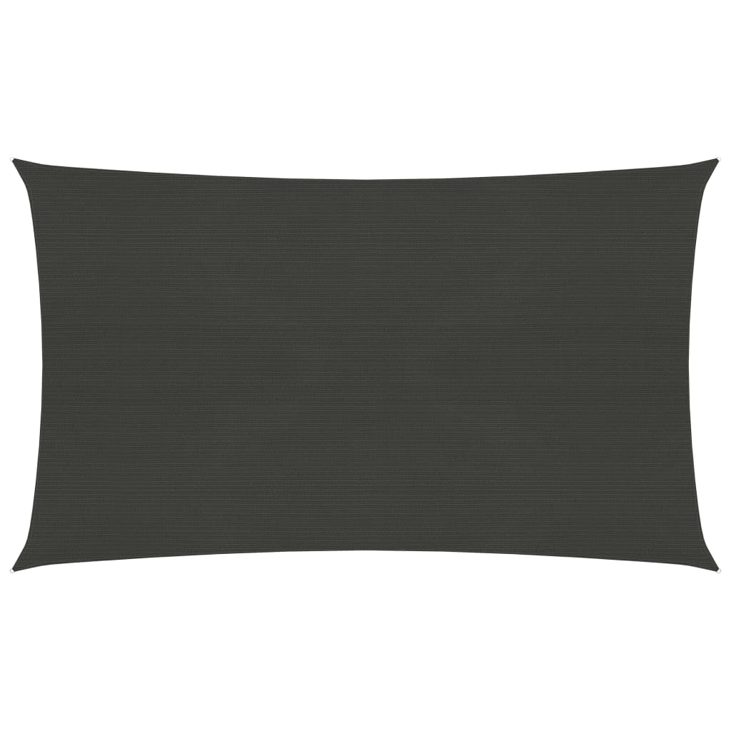 Sunshade Sail 160 g/m2 Anthracite 2x5 m HDPE - Unbeatable Bargains