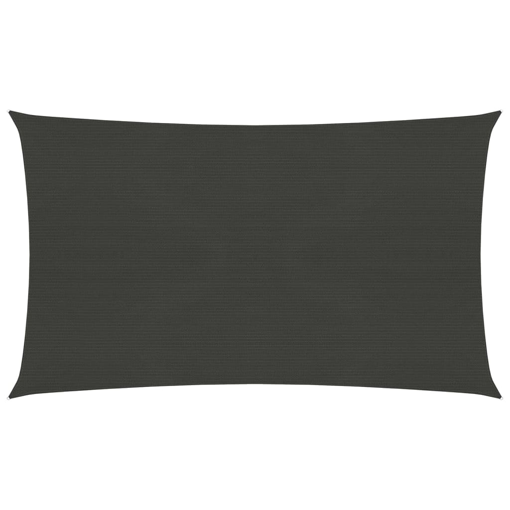 Sunshade Sail 160 g/m2 Anthracite 5x8 m HDPE - Discount Dealers