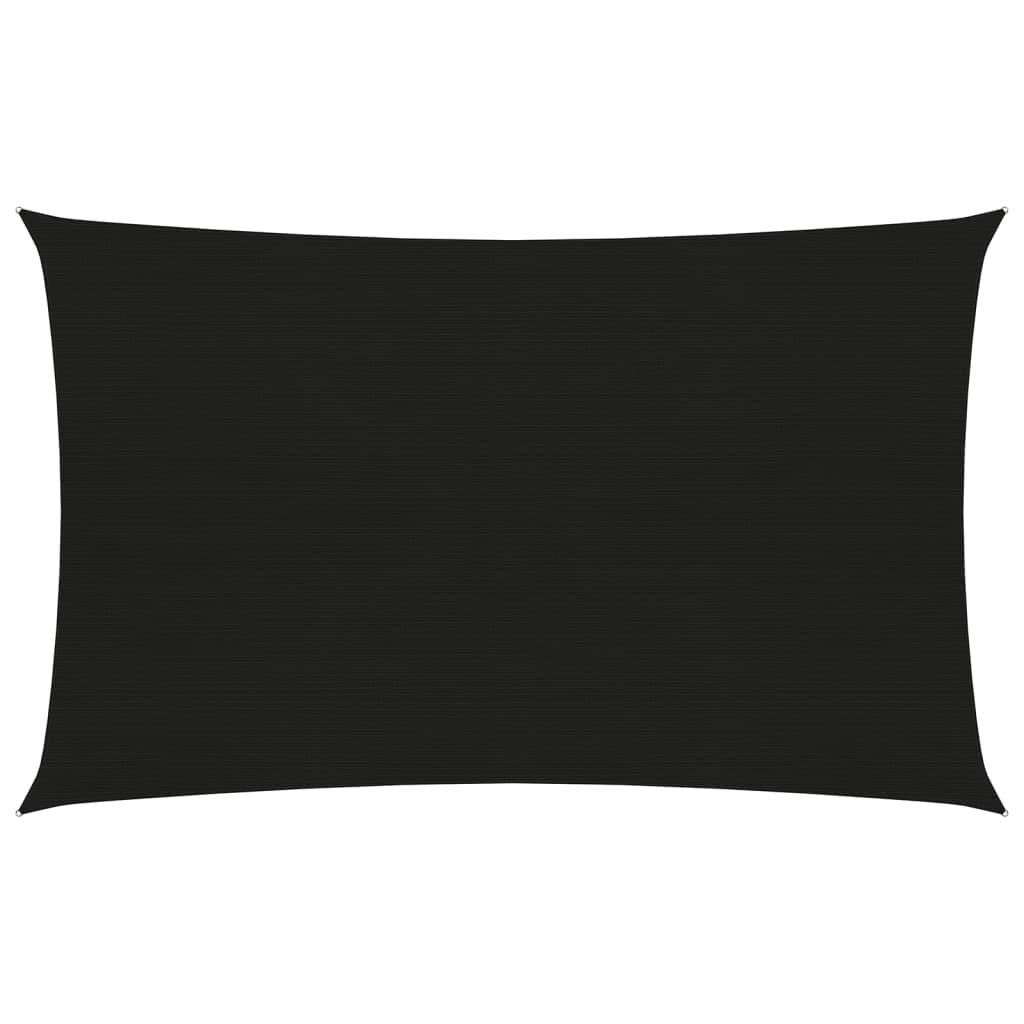 Sunshade Sail 160 g/m2 Black 2x4 m HDPE - Design Hut