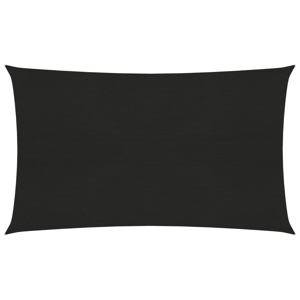 Sunshade Sail 160 g/m2 Black 2x5 m HDPE - Design Hut