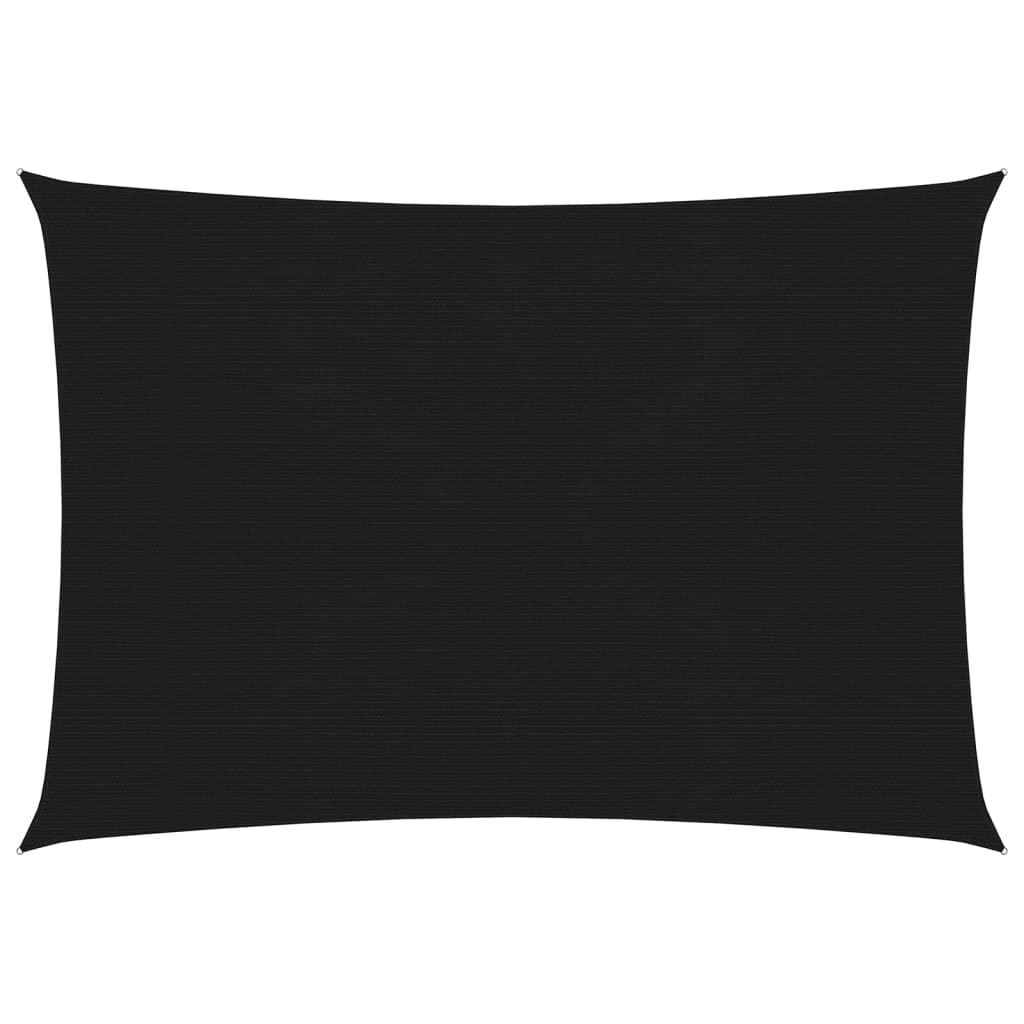 Sunshade Sail 160 g/m2 Black 3x4.5 m HDPE - Direct Imports