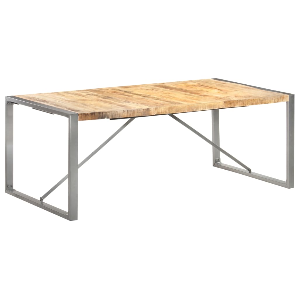 Dining Table 200x100x75 cm Solid Rough Mango Wood - Casper Homes