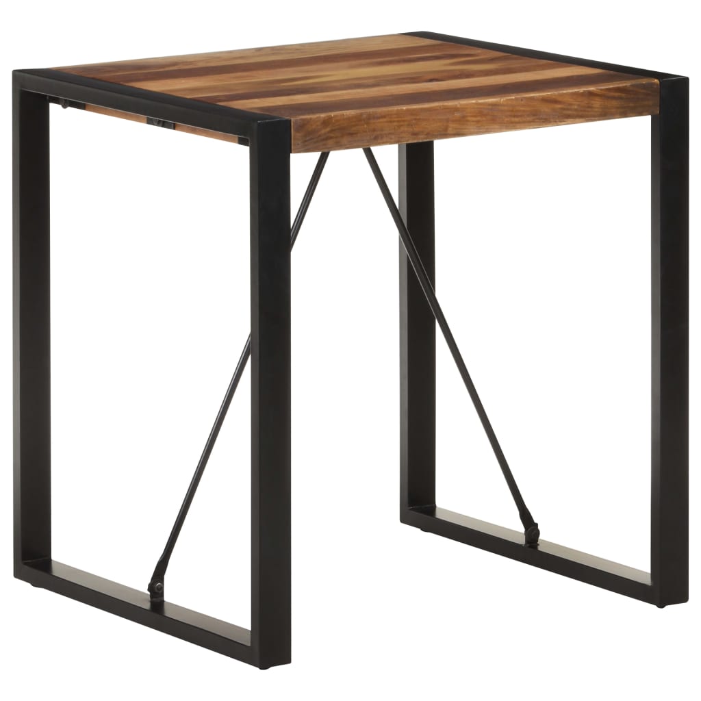 Dining Table 70x70x75 cm Solid Acacia Wood with Sheesham Finish - Direct Imports