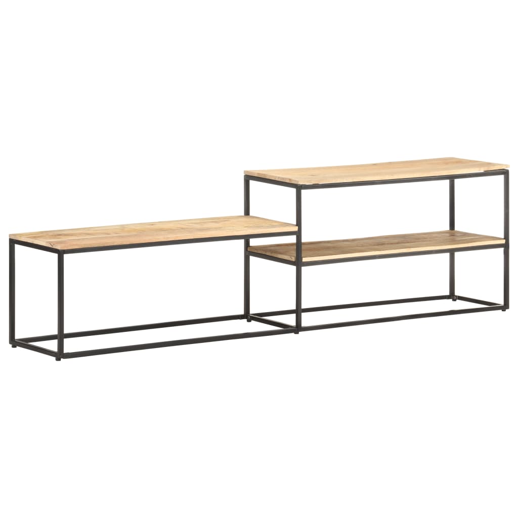 TV Cabinet 180x30x50 cm Rough Mango Wood - Millennium Furniture