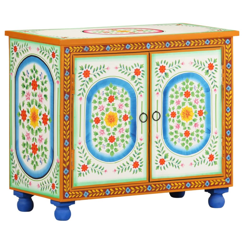 Hand Painted Sideboard 70x35x60 cm Solid Mango Wood - Sid & Sam