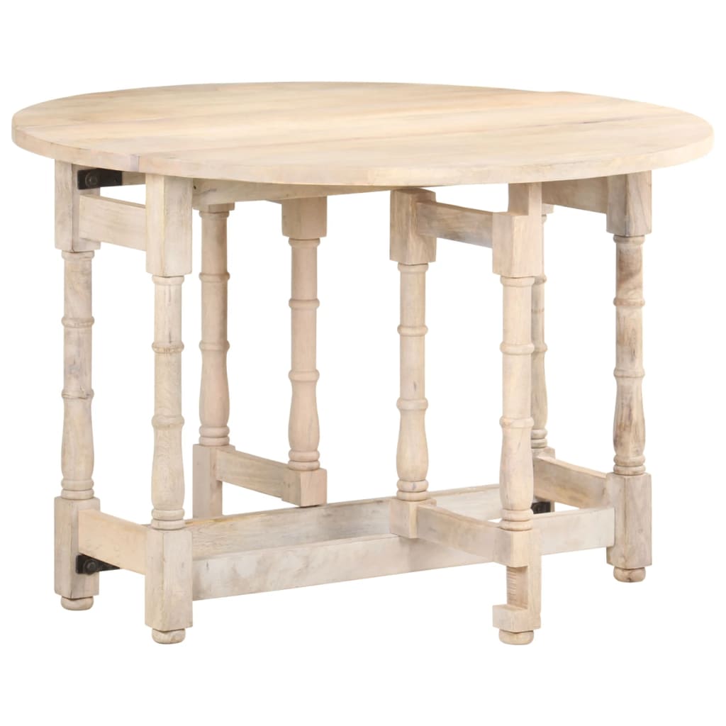 Dining Table Round 110x76 cm Solid Mango Wood - Brittle & Co