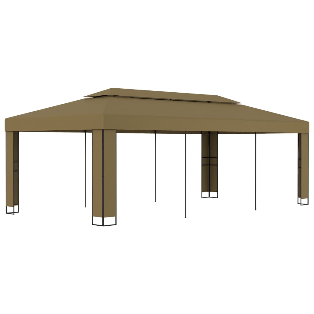 Gazebo with Double Roof 3x6 m Taupe 180 g/m2 - The Home Maker