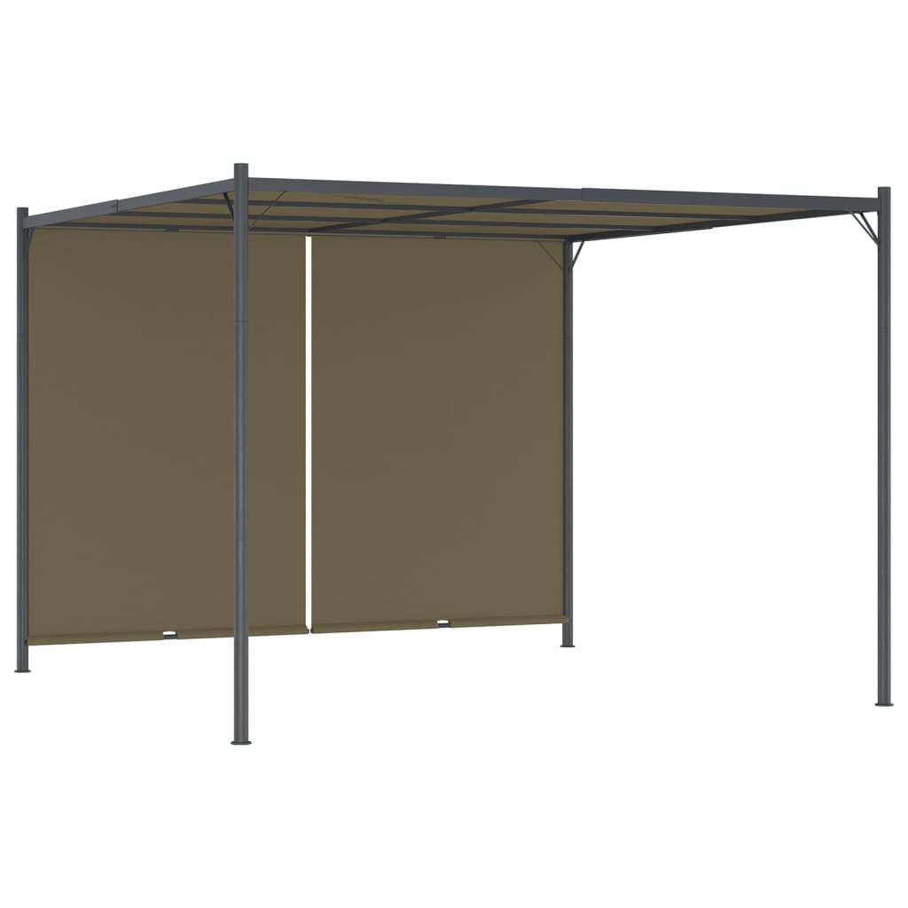 Garden Pergola with Retractable Roof 3x3 m Taupe 180 g/m2 - The Home Maker