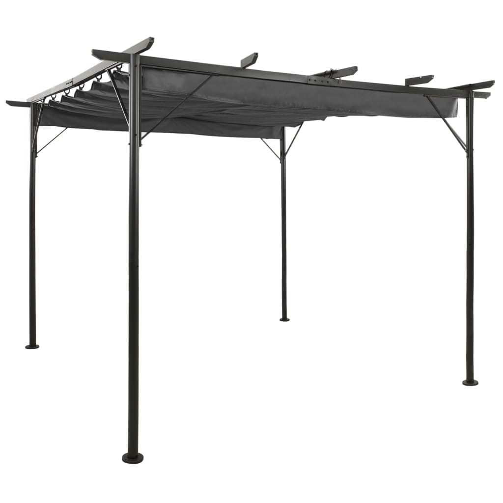 Pergola with Retractable Roof Anthracite 3x3 m Steel 180 g/m2 - Sid & Sam