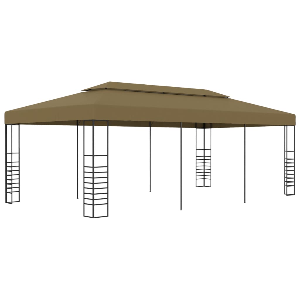 Garden Gazebo 6x3x2.7 m Taupe 180 g/m2 - Merkel Designers