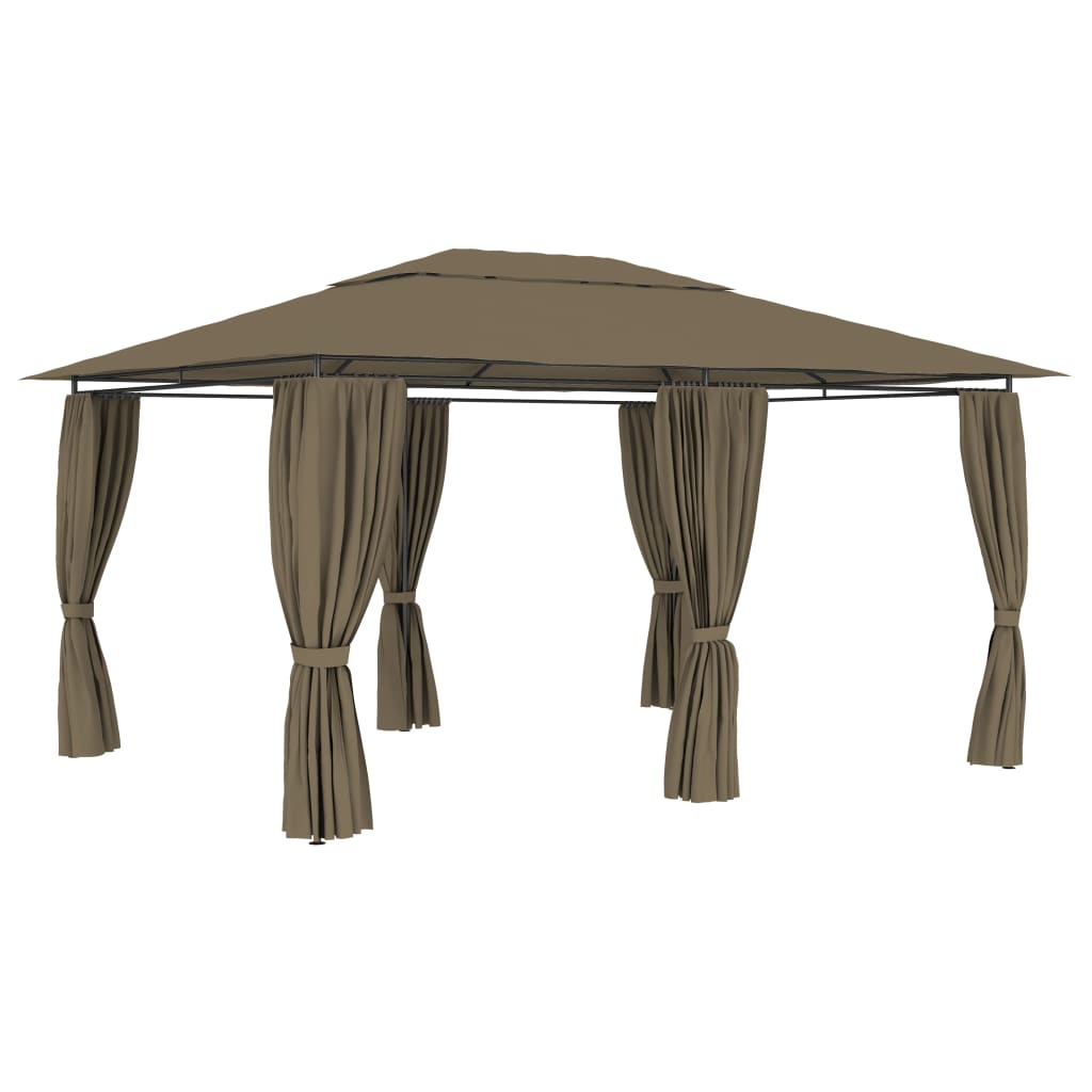 Garden Marquee with Curtains 4x3 m Taupe 180 g/m2 - Merlin Deals