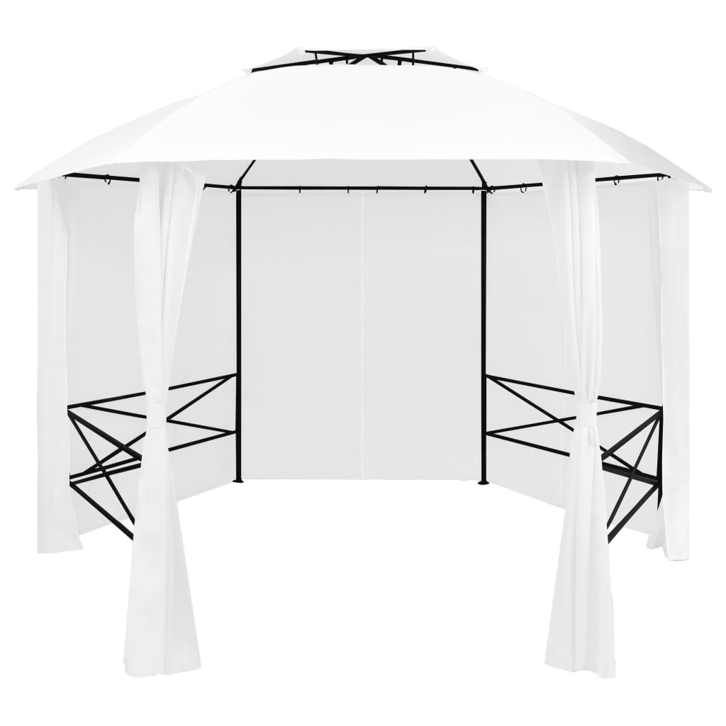 Garden Marquee with Curtains 360x312x265 cm White 180 g/m2 - Design Hut