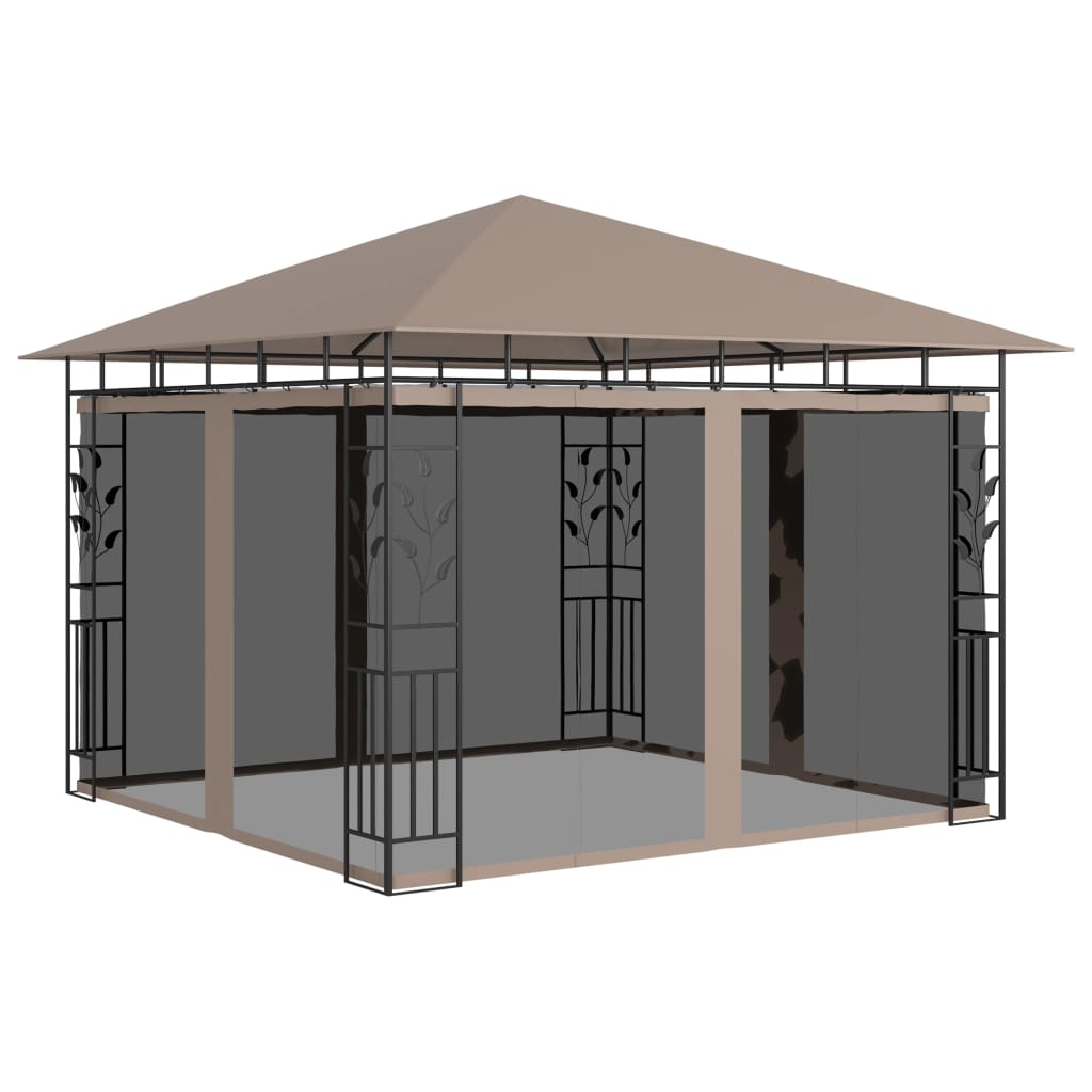Gazebo with Mosquito Net 3x3x2.73 m Taupe 180 g/m2 - Sid & Sam