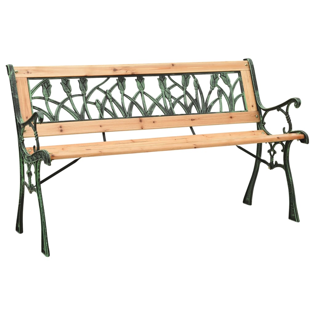 Garden Bench 122 cm Cast Iron and Solid Firwood - Unbeatable Bargains