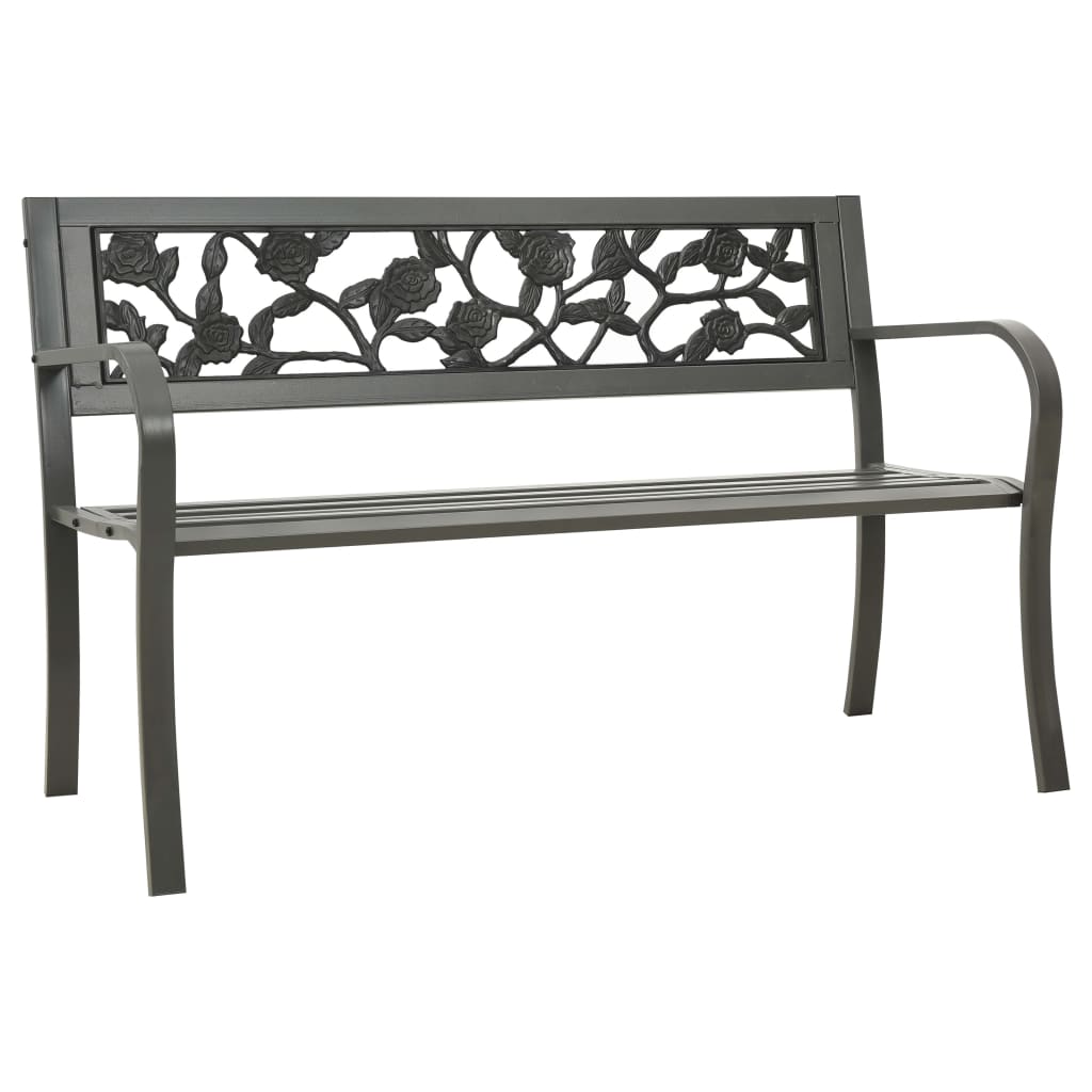 Garden Bench 125 cm Steel Grey - Merlin Deals