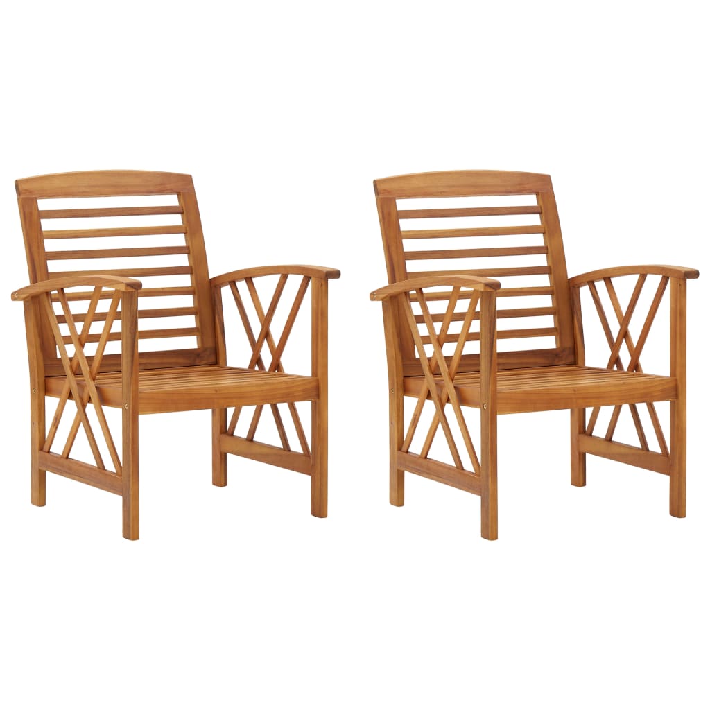 Garden Chairs 2 pcs Solid Acacia Wood - All Things Good