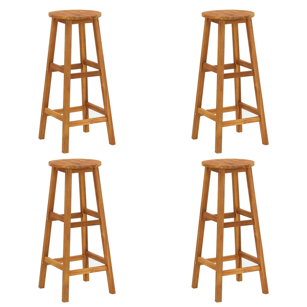 Bar Stools 4 pcs Solid Acacia Wood - All Things Good