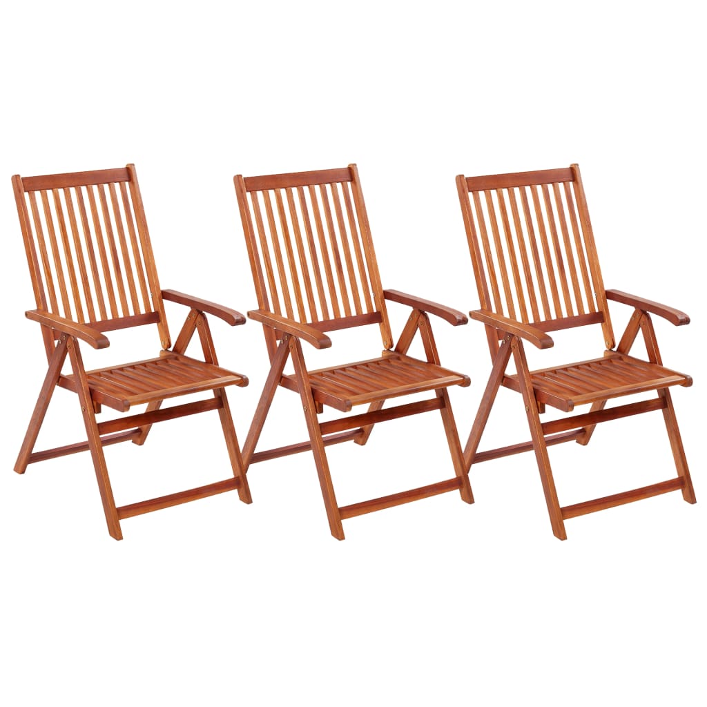 Folding Garden Chairs 3 pcs Solid Acacia Wood - All Things Good