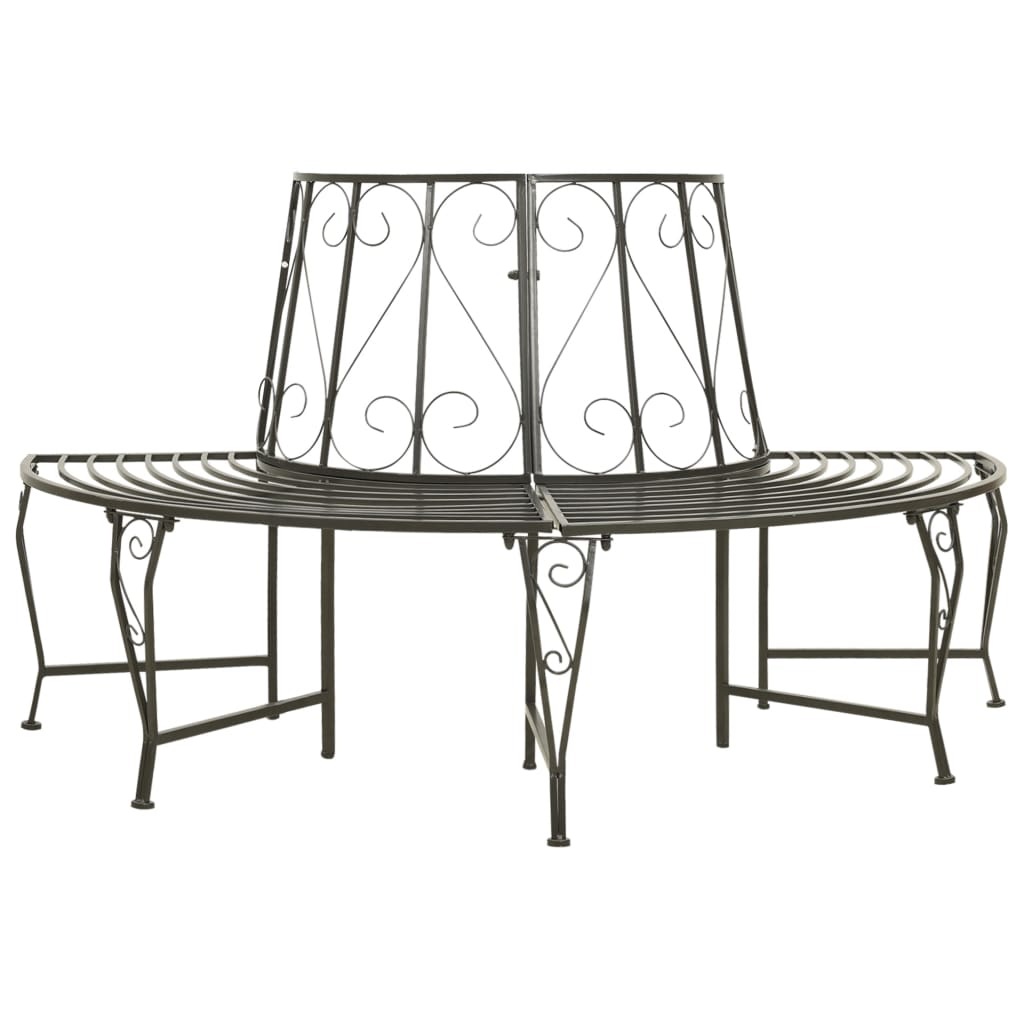 Garden Half Round Tree Bench 160 cm Steel - The Home Maker