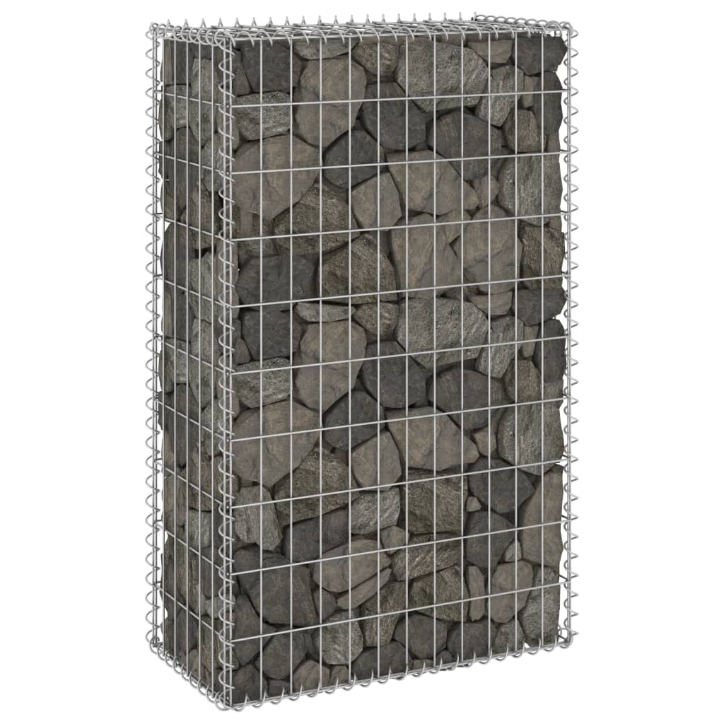 Gabion Wall with Covers Galvanised Steel 60x30x100 cm - All Things Good